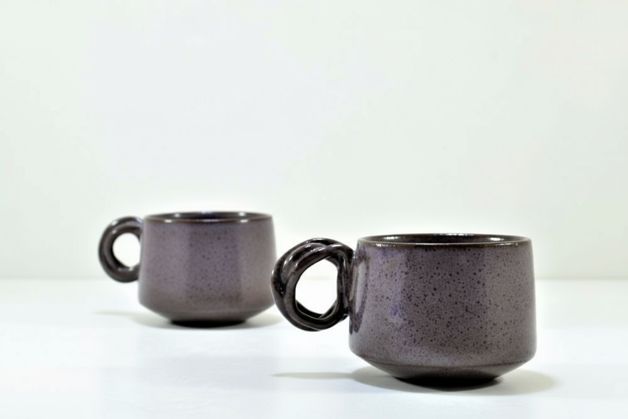 - Taupe Mauve - Knot Ceramic Cup