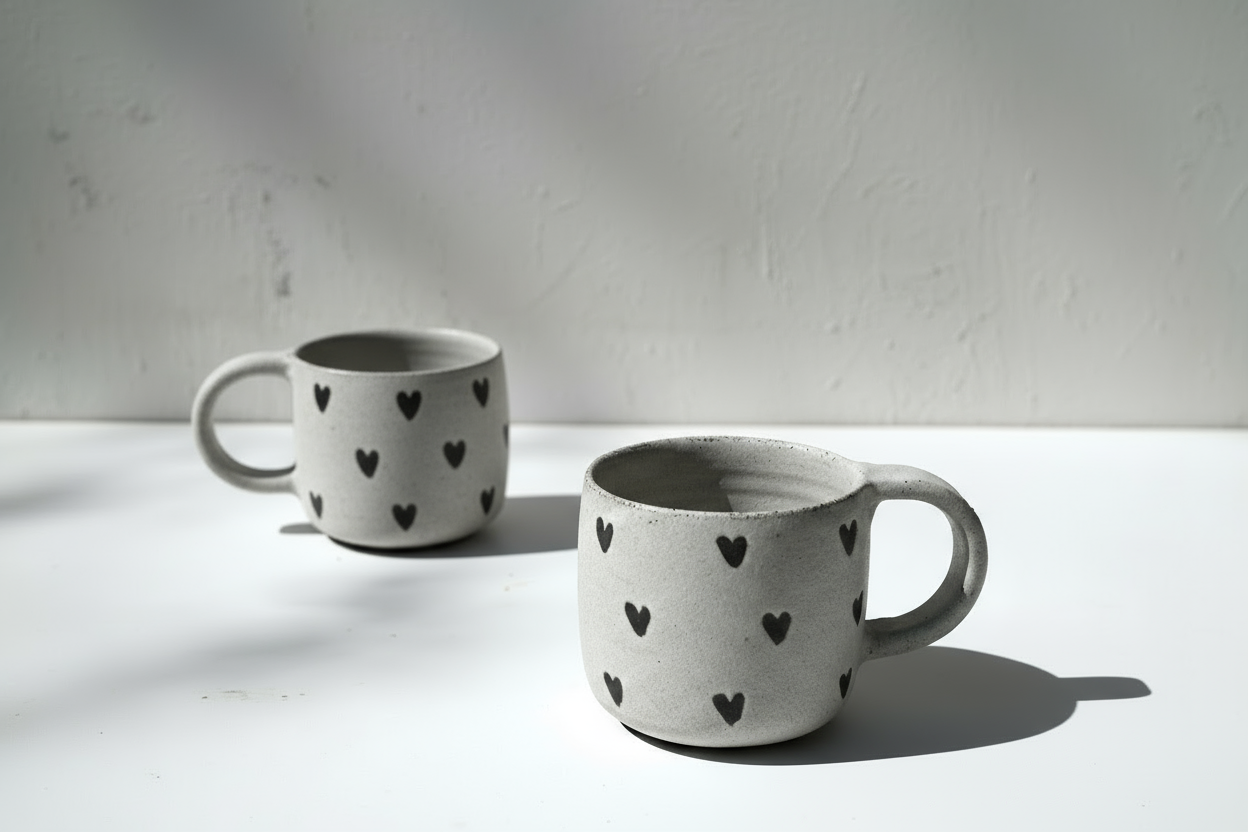 - White - Hearts Mug
