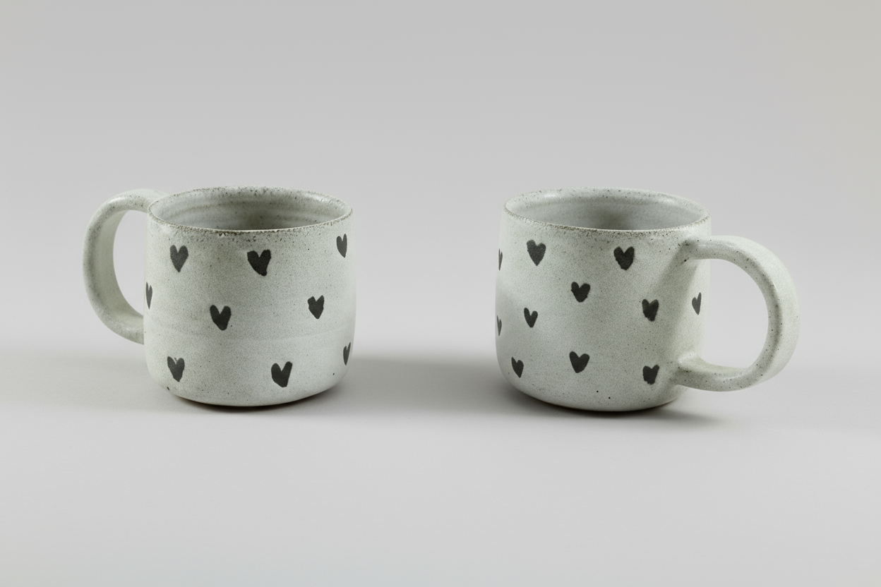 - White - Hearts Mug
