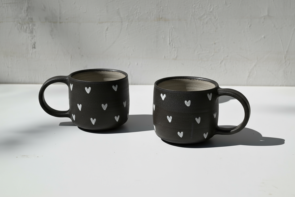 - Black - Hearts Mug