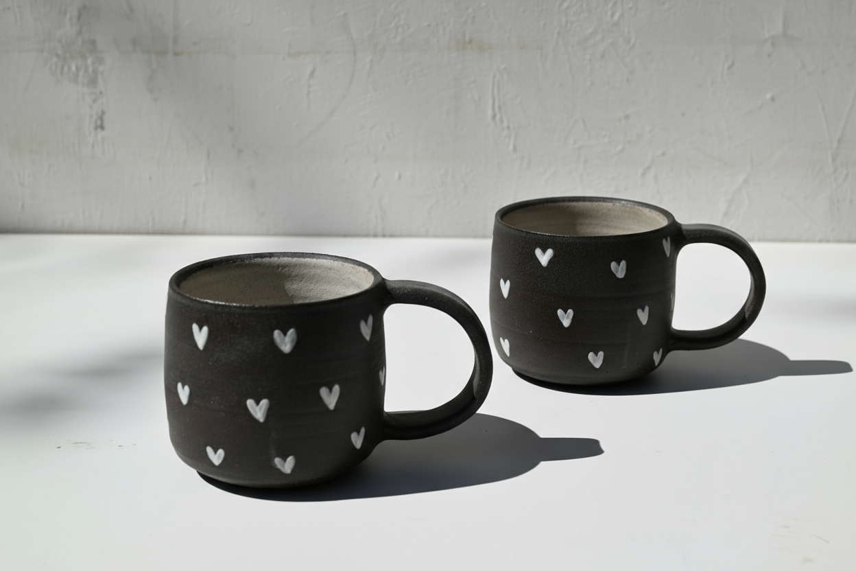 - Black - Hearts Mug